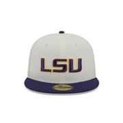 LSU New Era 5950 LSU Logo Flat Bill Fitted Hat